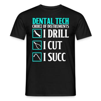 Drôle de technicien pour laboratoire dentaire - T-shirt homme - noir - Devant - AI Model Male 178 light (178cm)