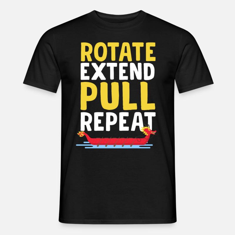 Lustiges Drachenboot-Rennpaddel - Männer T-Shirt - Schwarz