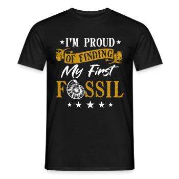 Fossils, paleontologist, fossil collector, - Men's T-Shirt - black - Front - AI Model Male 178 light (178cm)