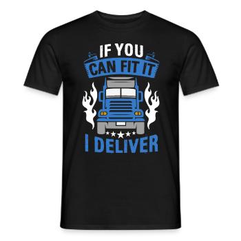 Camion à plateau Machine Cargo Vehicle - T-shirt homme - noir - Devant - AI Model Male 178 light (178cm)