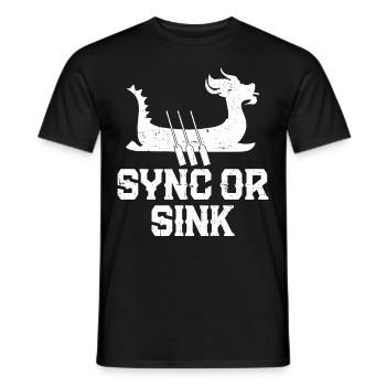 Lustiges Drachenboot-Rennpaddel - Männer T-Shirt - Schwarz - Vorne - AI Model Male 178 light (178cm)