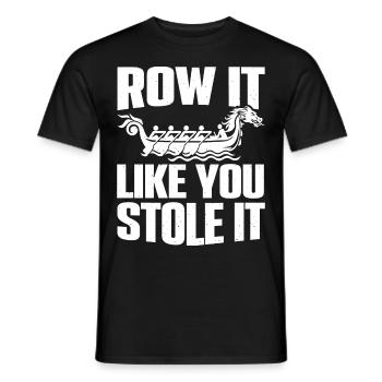 Funny Dragon Boat Racing Paddle - Men's T-Shirt - black - Front - AI Model Male 178 light (178cm)