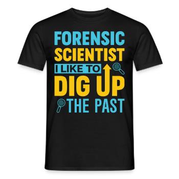 Funny scientific investigator - Men's T-Shirt - black - Front - AI Model Male 178 light (178cm)
