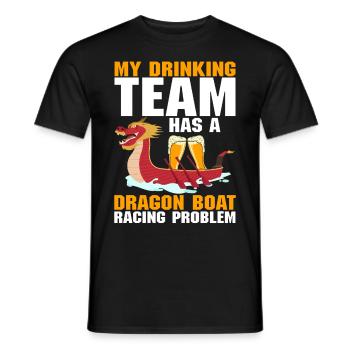 Drôle de problème de course de bateau-dragon de l’équipe de buveurs - T-shirt homme - noir - Devant - AI Model Male 178 light (178cm)