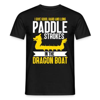 Drôle de bons coups de pagaie durs et longs dans le dragon b - T-shirt homme - noir - Devant - AI Model Male 178 light (178cm)