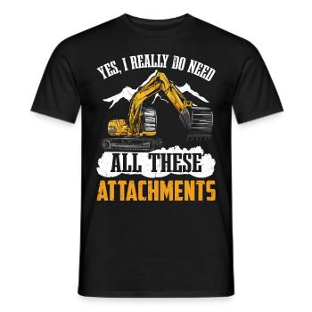 Drôle d’opérateur d’excavatrice Anniversaire HEO - T-shirt homme - noir - Devant - AI Model Male 178 light (178cm)