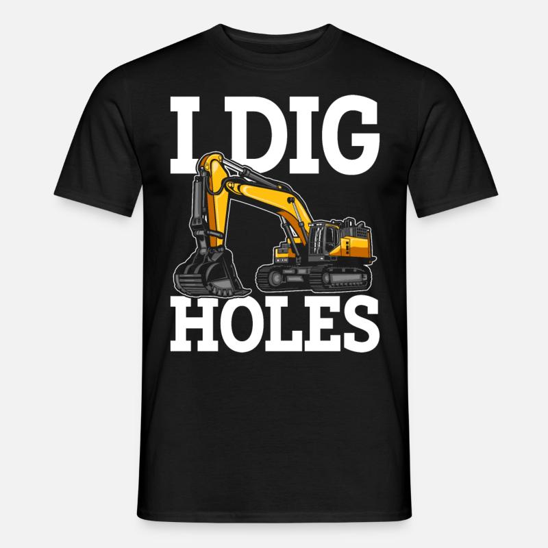 Funny Baggerfahrer Schwermaschinen HEO - Männer T-Shirt - Schwarz