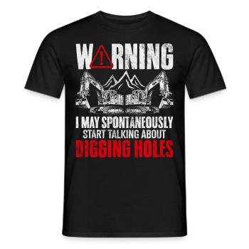 Funny Excavator Driver Heavy Equipment HEO - Men's T-Shirt - black - Front - AI Model Male 178 light (178cm)