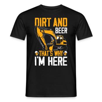 Drôle d’opérateur de pelle HEO - T-shirt homme - noir - Devant - AI Model Male 178 light (178cm)
