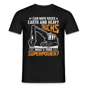 Drôle d’opérateur de pelle HEO - T-shirt homme - noir - Devant - AI Model Male 178 light (178cm)
