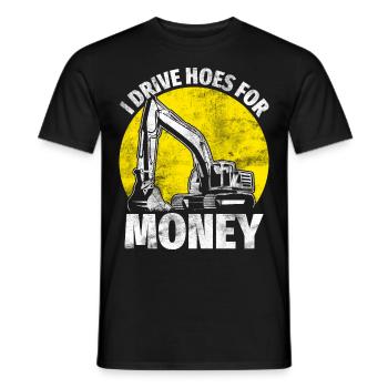 Drôle de conducteur d’excavatrice HEO - T-shirt homme - noir - Devant - AI Model Male 178 light (178cm)