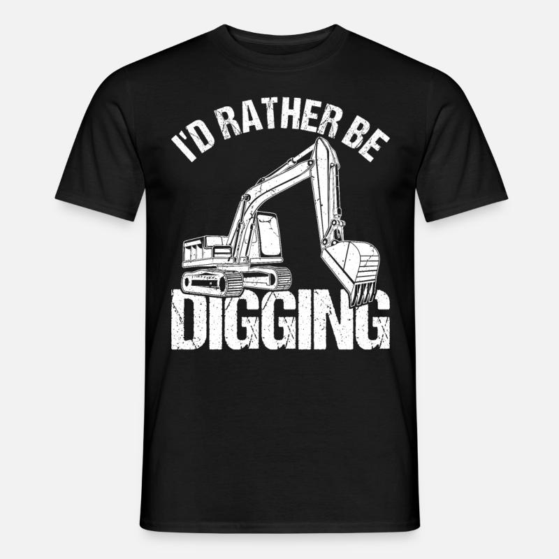 Lustiger Baggerführer HEO - Männer T-Shirt - Schwarz