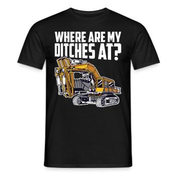 Funny excavator operator HEO - Men's T-Shirt - black - Front - AI Model Male 178 light (178cm)