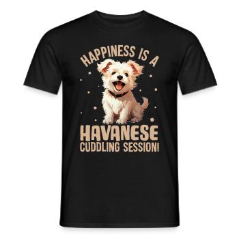 Happiness is a Havanese cuddling Session - Männer T-Shirt - Schwarz - Vorne - AI Model Male 178 light (178cm)