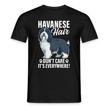 Havanese Hair don't care it's everywhere - Men's T-Shirt - black - Front - AI Model Male 178 light (178cm)