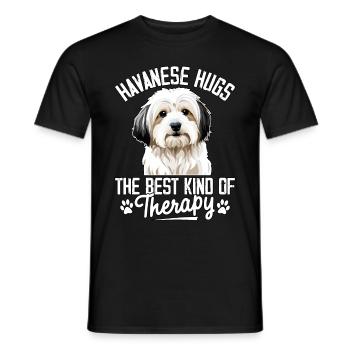 Câlins bichons : le meilleur type de thérapie - T-shirt homme - noir - Devant - AI Model Male 178 light (178cm)