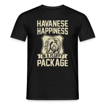 Havanese Happiness in a fluffy Package - Männer T-Shirt - Schwarz - Vorne - AI Model Male 178 light (178cm)