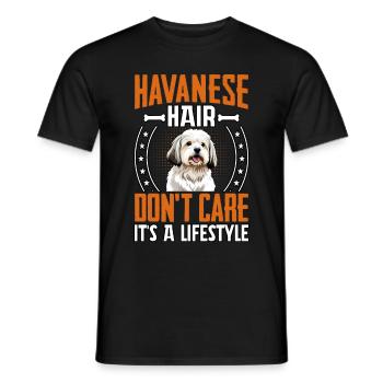 Havanese Hair don't care it's a lifestyle - Men's T-Shirt - black - Front - AI Model Male 178 light (178cm)