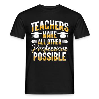 Unterrichten Unterrichtender Pädagoge Professor - Männer T-Shirt - Schwarz - Vorne - AI Model Male 178 light (178cm)