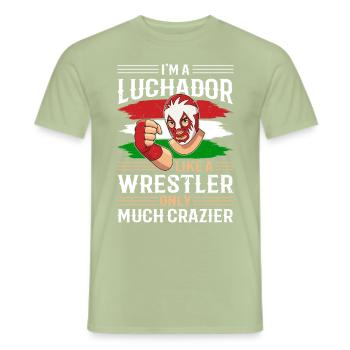 Lutte mexicaine lucha libre mask - T-shirt homme - vert sauge - Devant - AI Model Male 178 light (178cm)