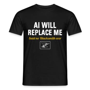 Blacksmiths, master blacksmiths, metalworkers - Men's T-Shirt - black - Front - AI Model Male 178 light (178cm)