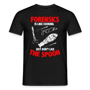 Lustiger Gerichtsmediziner - Männer T-Shirt - Schwarz - Vorne - AI Model Male 178 light (178cm)