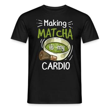 Green tea lover, Japanese - Men's T-Shirt - black - Front - AI Model Male 178 light (178cm)