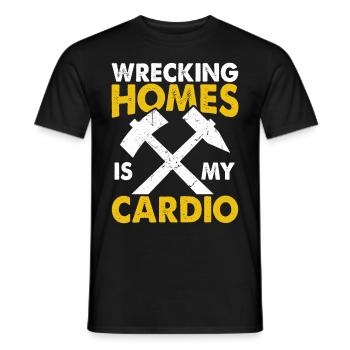 Fun day of house demolition - Men's T-Shirt - black - Front - AI Model Male 178 light (178cm)