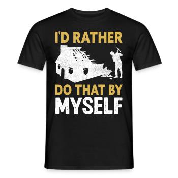 Fun day of house demolition - Men's T-Shirt - black - Front - AI Model Male 178 light (178cm)