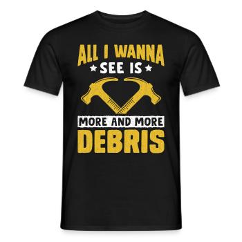Fun day of house demolition - Men's T-Shirt - black - Front - AI Model Male 178 light (178cm)