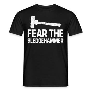 Fun day of house demolition - Men's T-Shirt - black - Front - AI Model Male 178 light (178cm)