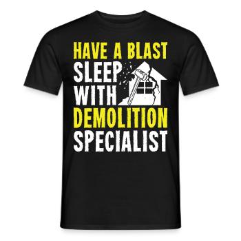 Fun day of house demolition - Men's T-Shirt - black - Front - AI Model Male 178 light (178cm)