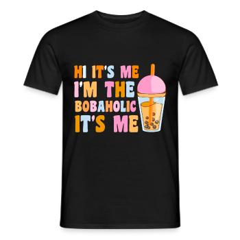 Bubble Tea Drink Pearl Milk Tea Lover Kawaii - Men's T-Shirt - black - Front - AI Model Male 178 light (178cm)