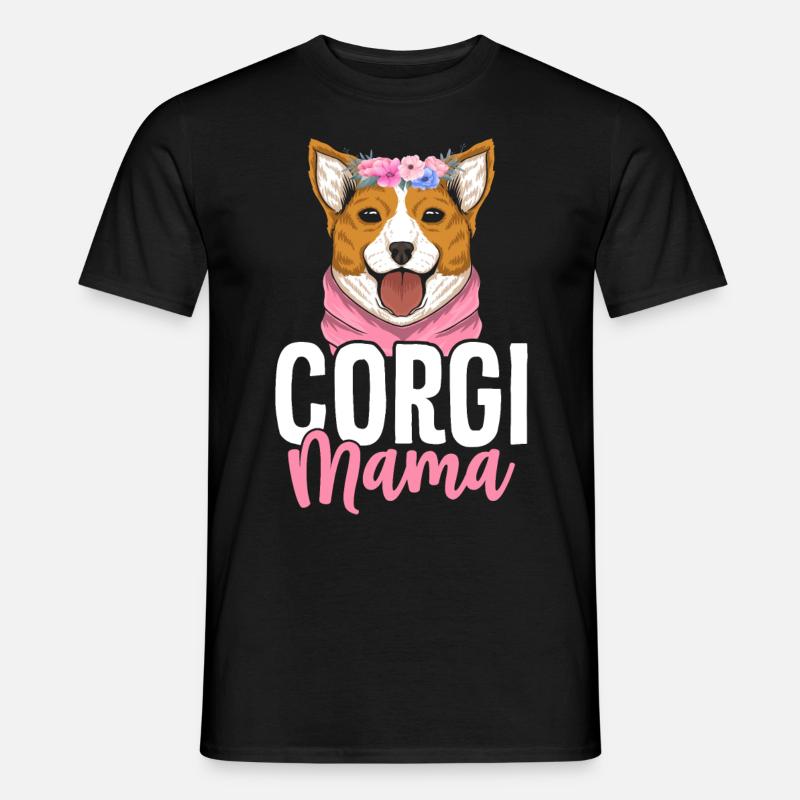 Corgi Mama - Männer T-Shirt - Schwarz