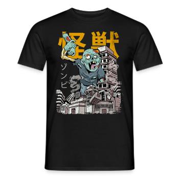 Kaiju Zombie Japanese Anime Monster Halloween - Men's T-Shirt - black - Front - AI Model Male 178 light (178cm)