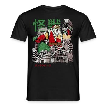Kaiju Père Noël Monstre d’anime japonais Weihn - T-shirt homme - noir - Devant - AI Model Male 178 light (178cm)