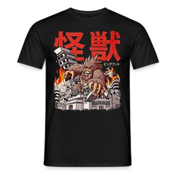 Kaiju Bigfoot Japanese Anime Monster Sasquatch - Men's T-Shirt - black - Front - AI Model Male 178 light (178cm)