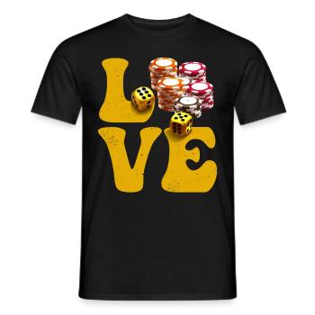Casino Gambling Player Poker Chips LOVE - T-shirt homme - noir - Devant - AI Model Male 178 light (178cm)