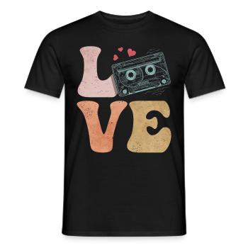 Tape cassette LOVE - T-shirt homme - noir - Devant - AI Model Male 178 light (178cm)