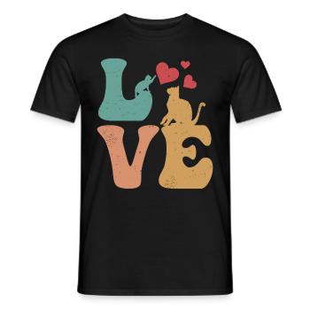 Cat LOVE Cat lovers I love cats - Men's T-Shirt - black - Front - AI Model Male 178 light (178cm)