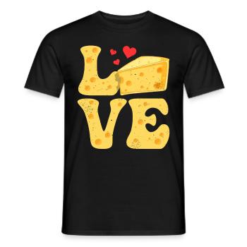 Käse Gouda Feta Cheddar LIEBE - Männer T-Shirt - Schwarz - Vorne - AI Model Male 178 light (178cm)