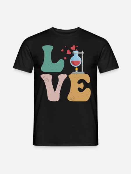 Chemie Chemiker Wissenschaft LOVE - Männer T-Shirt - Schwarz