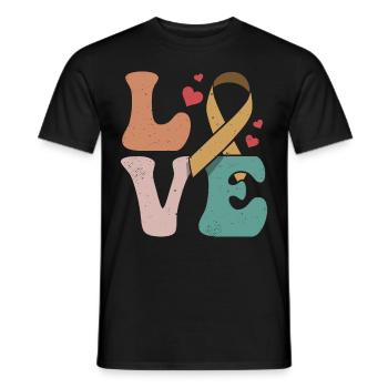 Chemotherapy Radiation Chemo Survivor Ribbon LO - Men's T-Shirt - black - Front - AI Model Male 178 light (178cm)