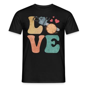 chainsaw arborist woodworker lumberjack LIE - Men's T-Shirt - black - Front - AI Model Male 178 light (178cm)