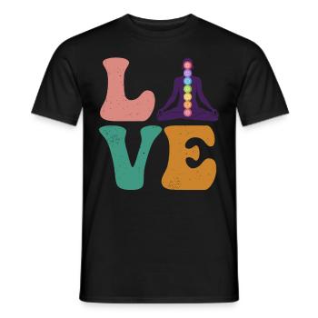 Chakra-Heiler Chakra-Heilung Reiki-Meister LIEBE - Männer T-Shirt - Schwarz - Vorne - AI Model Male 178 light (178cm)