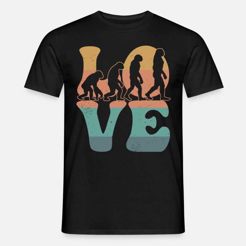 Charles Darwin Evolutionstheorie LIEBE - Männer T-Shirt - Schwarz