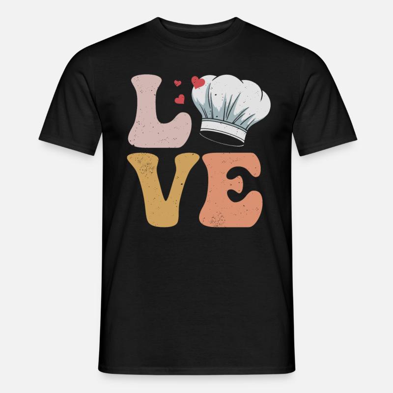 Chefkoch Kochen LIEBE - Männer T-Shirt - Schwarz