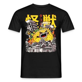Kaiju Taco Japanese Anime Monster Mexican E - Men's T-Shirt - black - Front - AI Model Male 178 light (178cm)
