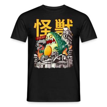 Kaiju Avocado Monstre d’anime japonais - T-shirt homme - noir - Devant - AI Model Male 178 light (178cm)