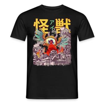 Kaiju Fliegender Augapfel Japanisches Anime-Monste - Männer T-Shirt - Schwarz - Vorne - AI Model Male 178 light (178cm)